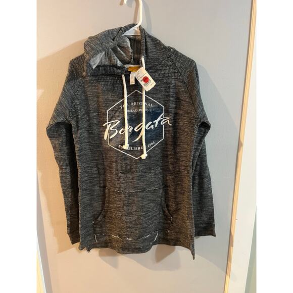 Borgata Lightweight Hoodie Stonewash Blue Size Large- NWT - Picture 1 of 4